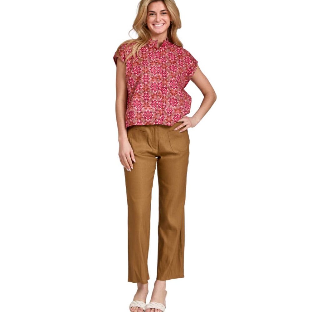 Lydia Top - Rose Tiles